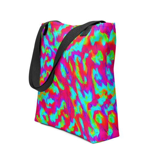 Fluorescent Cascade on a Tote Bag