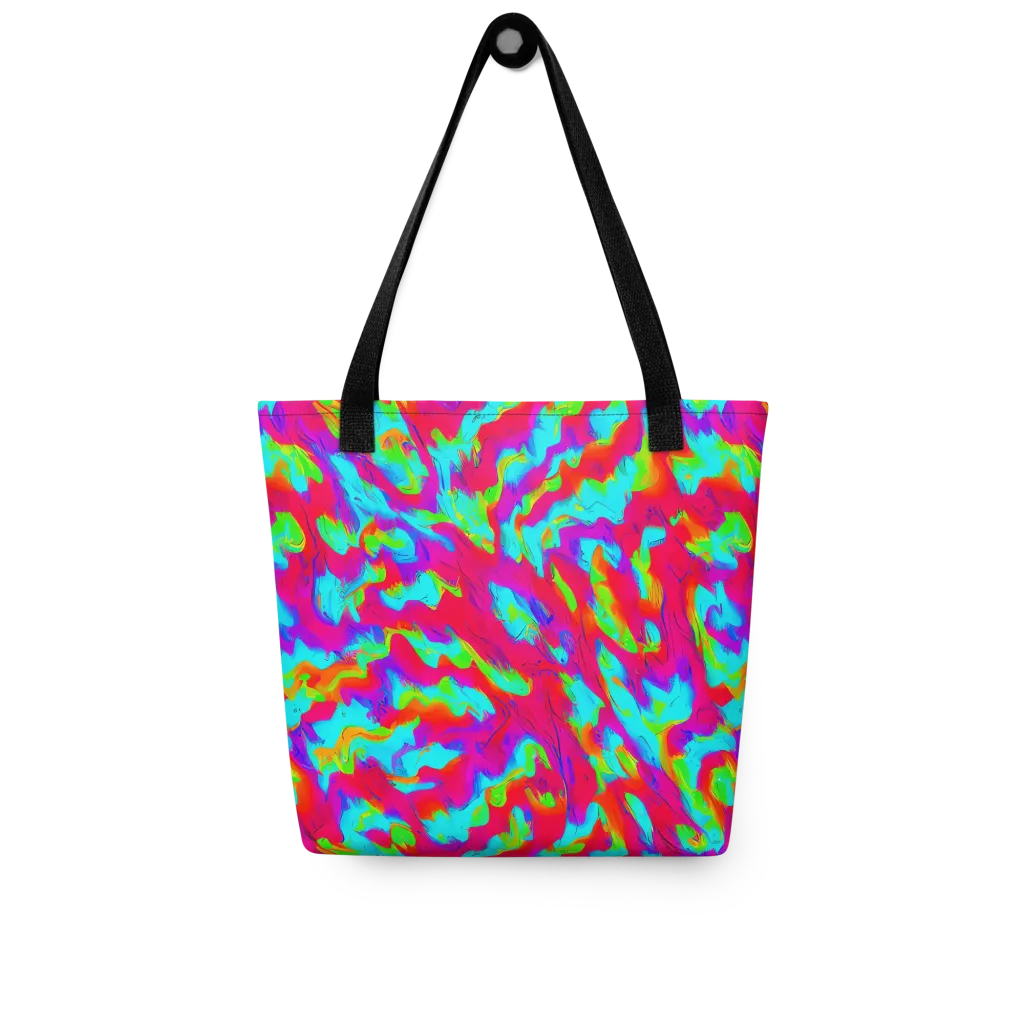 Fluorescent Cascade on Tote Bag — Front