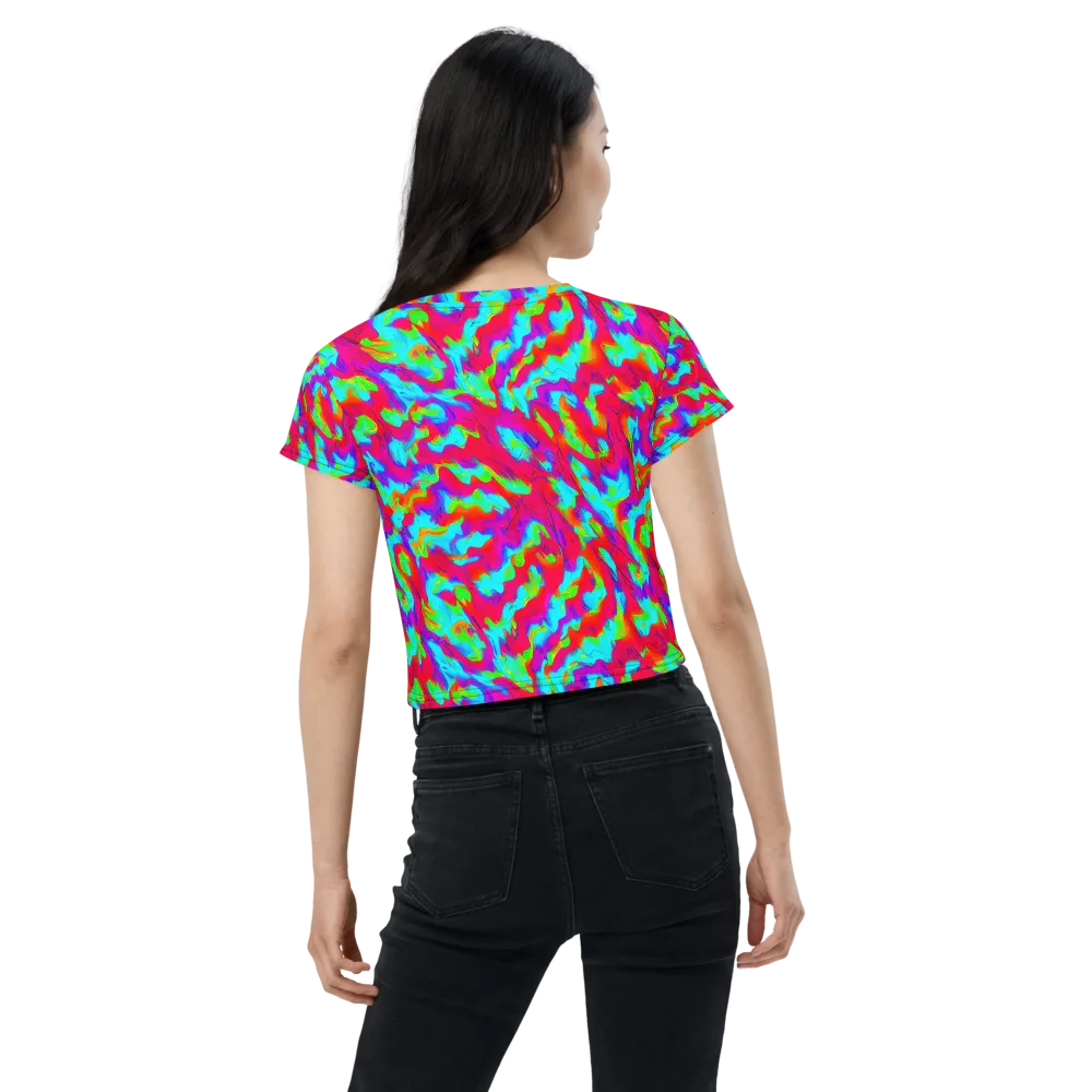 Fluorescent Cascade on Crop Tee — Back