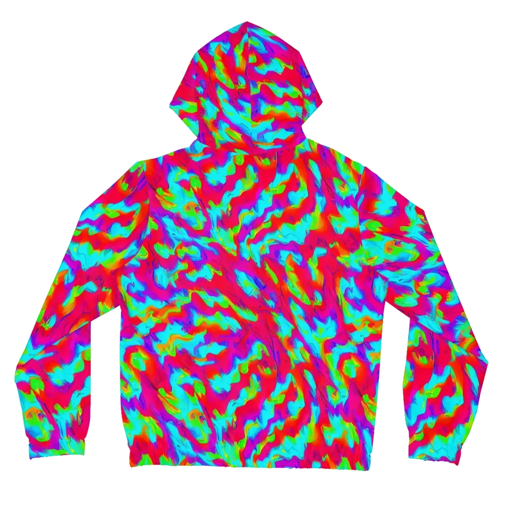 Fluorescent Cascade on Women's Full-Zip Hoodie — Back