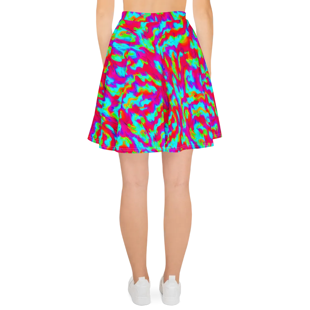 Fluorescent Cascade on Skater Skirt — Back