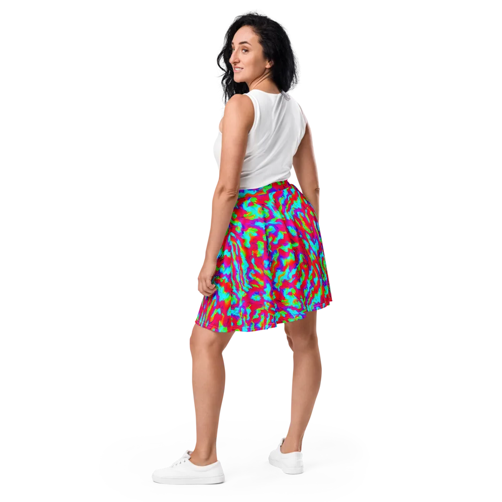 Fluorescent Cascade on Skater Skirt — Back