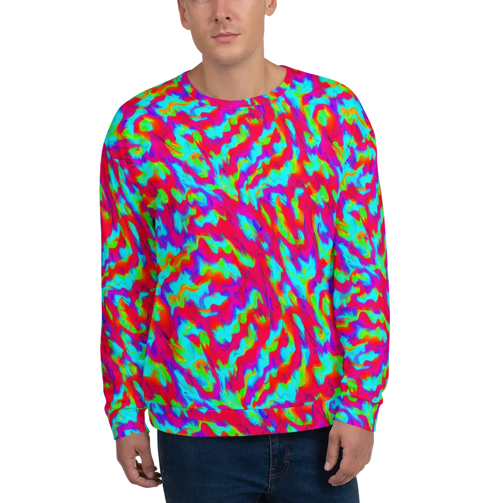 Fluorescent Cascade on Sweatshirt — Front