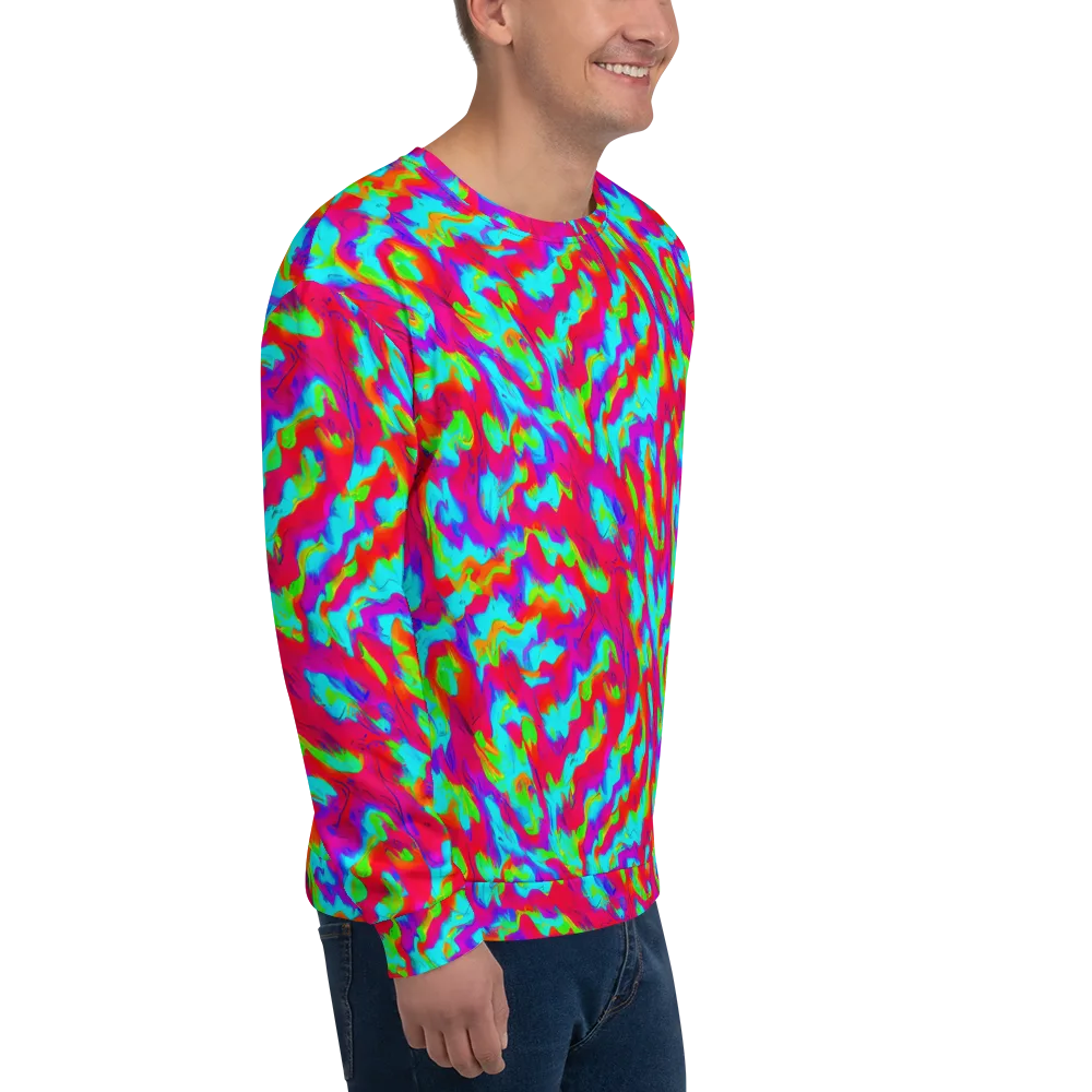 Fluorescent Cascade on Sweatshirt — Right Front