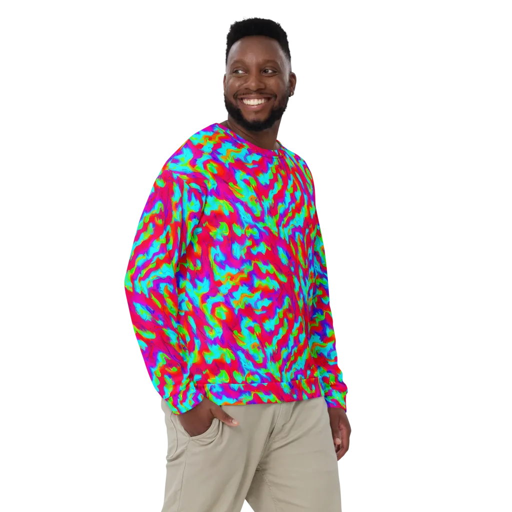 Fluorescent Cascade on Sweatshirt — Front