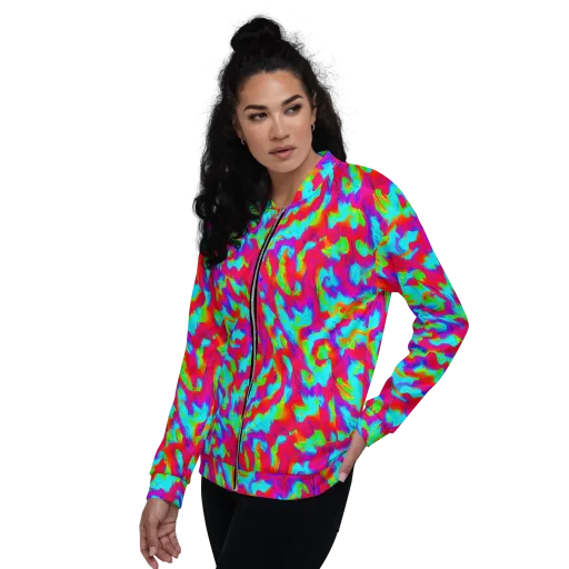 Fluorescent Cascade on a Bomber Jacket