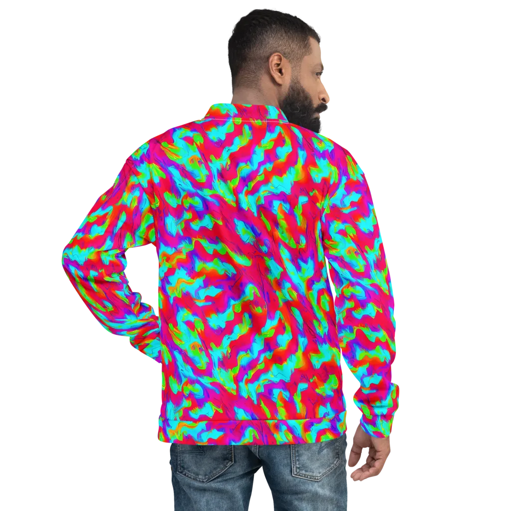 Fluorescent Cascade on Bomber Jacket — Back