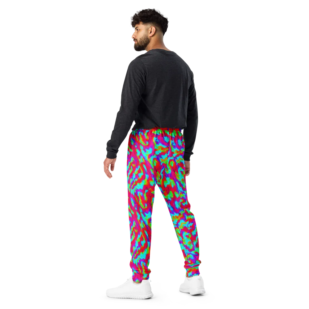 Fluorescent Cascade on Men's Joggers — Back