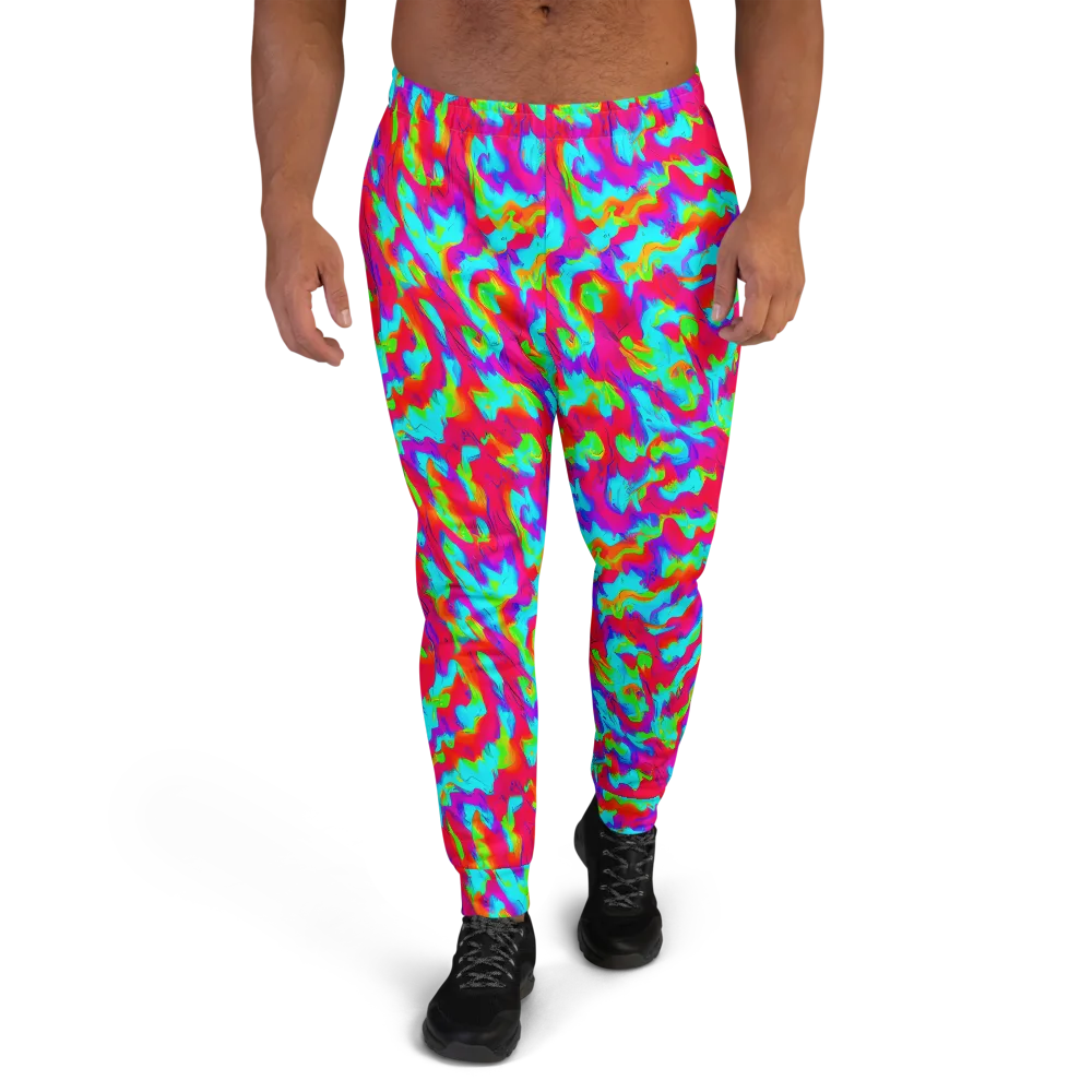 Fluorescent Cascade on Men's Joggers — Front