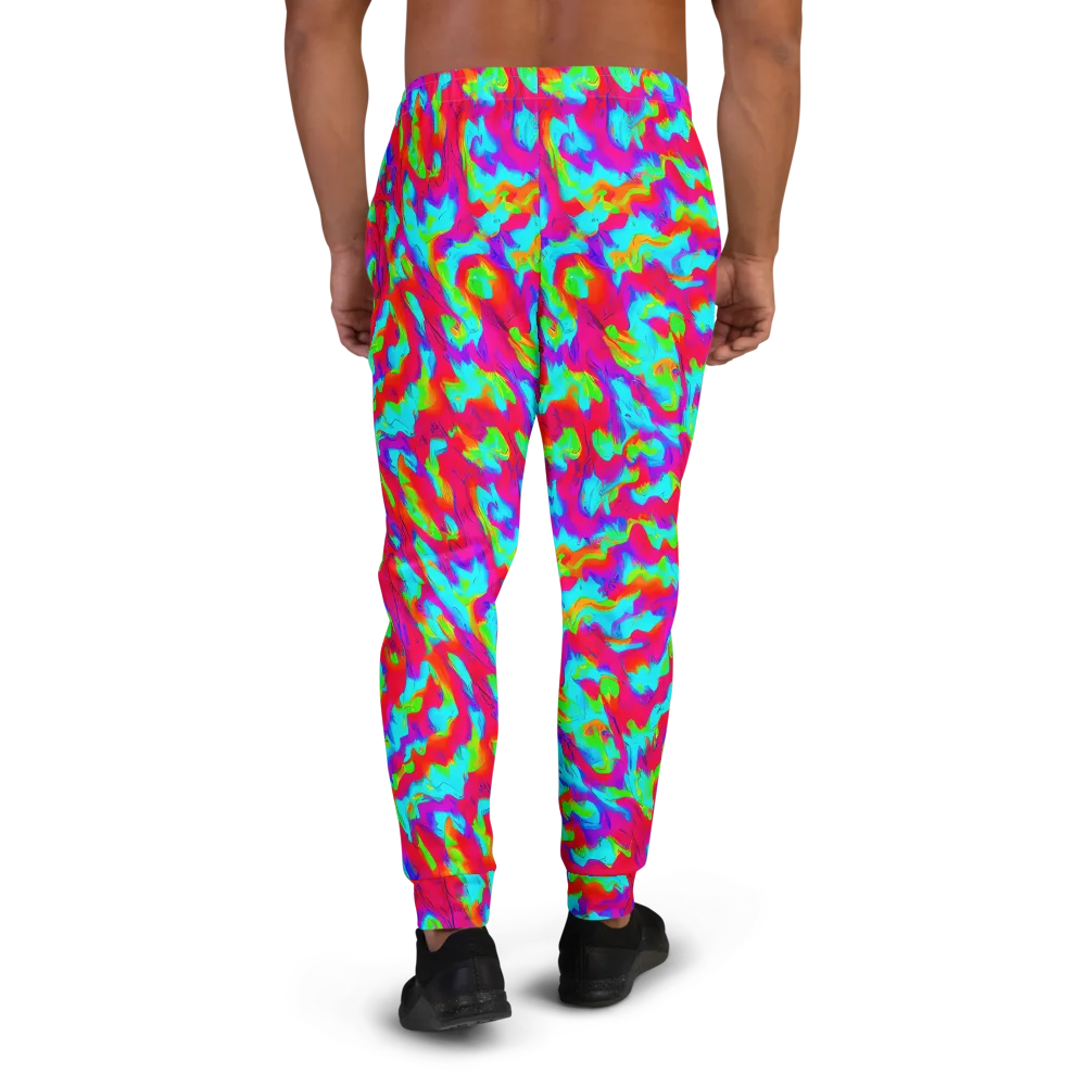 Fluorescent Cascade on Men's Joggers — Back