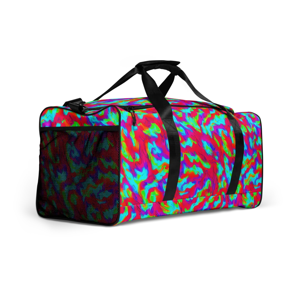 Fluorescent Cascade on Duffle Bag — Right Front