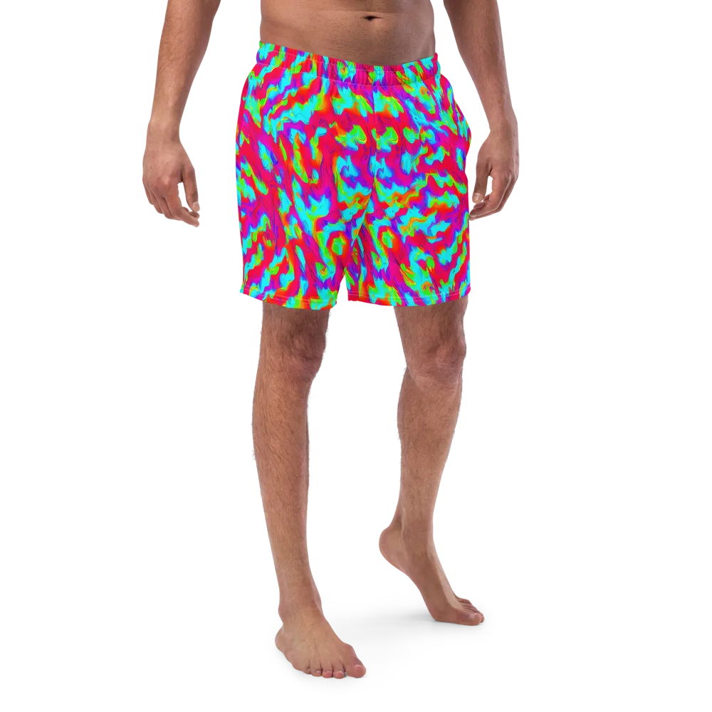 Fluorescent Cascade on Swim Trunks — Front