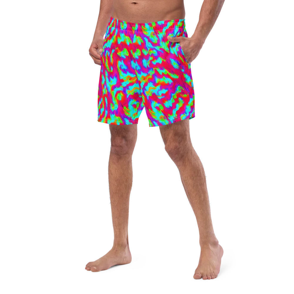 Fluorescent Cascade on Swim Trunks — Left Front