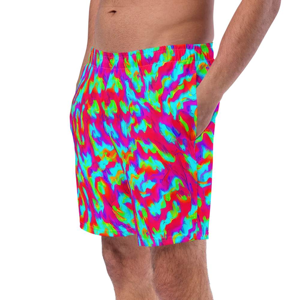 Fluorescent Cascade on Swim Trunks — Left Front