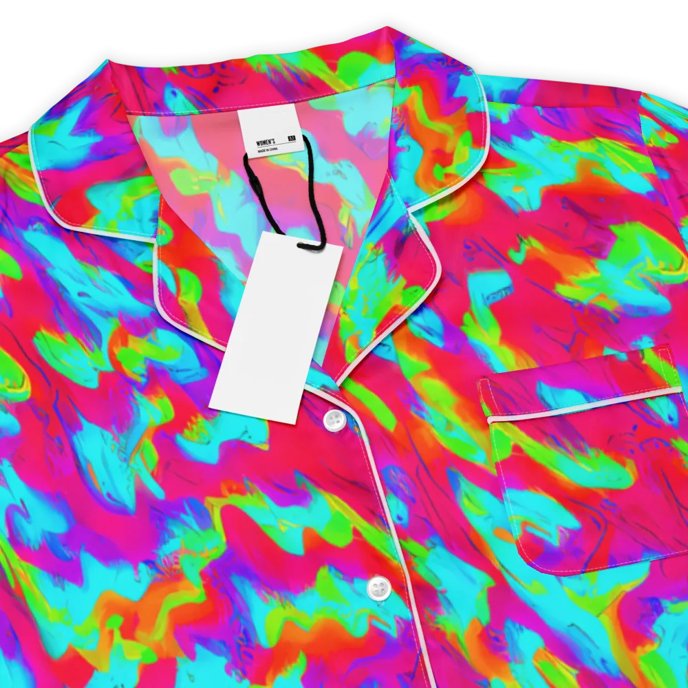 Fluorescent Cascade on Women's Short Sleeve Pajama Top — Product details