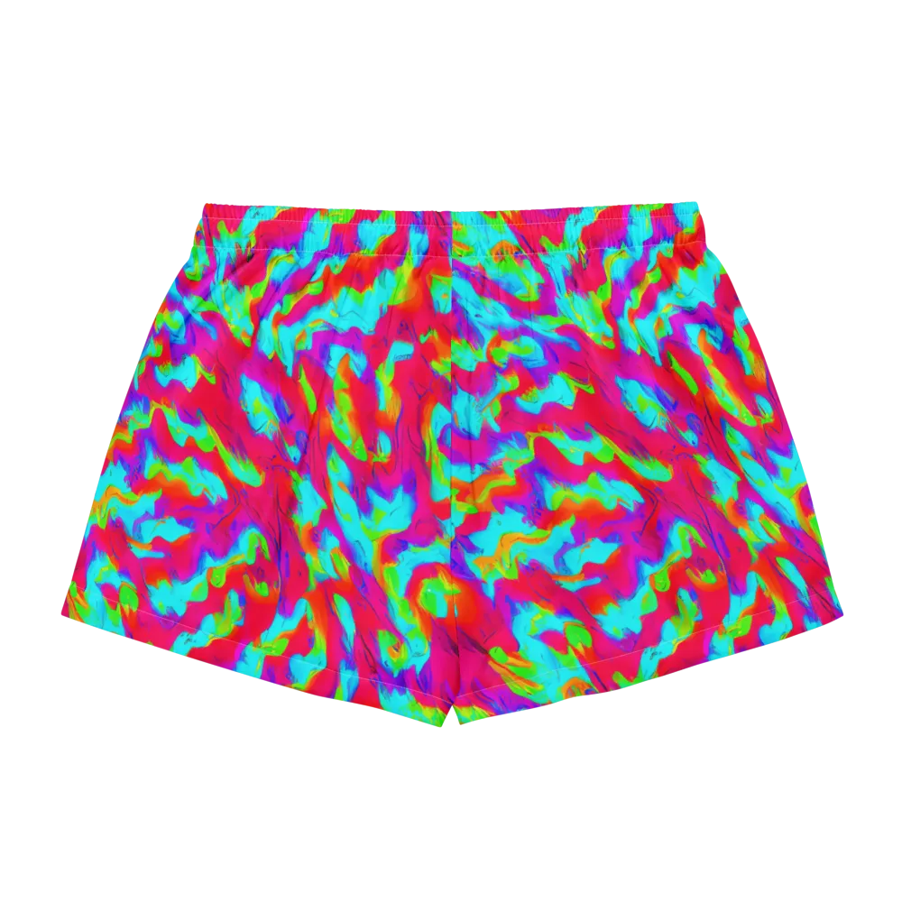 Fluorescent Cascade on Women's Pajama Shorts — Back