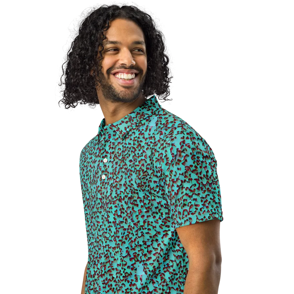 Neon Hide on Men's Slim Fit Polo Shirt — Left Front
