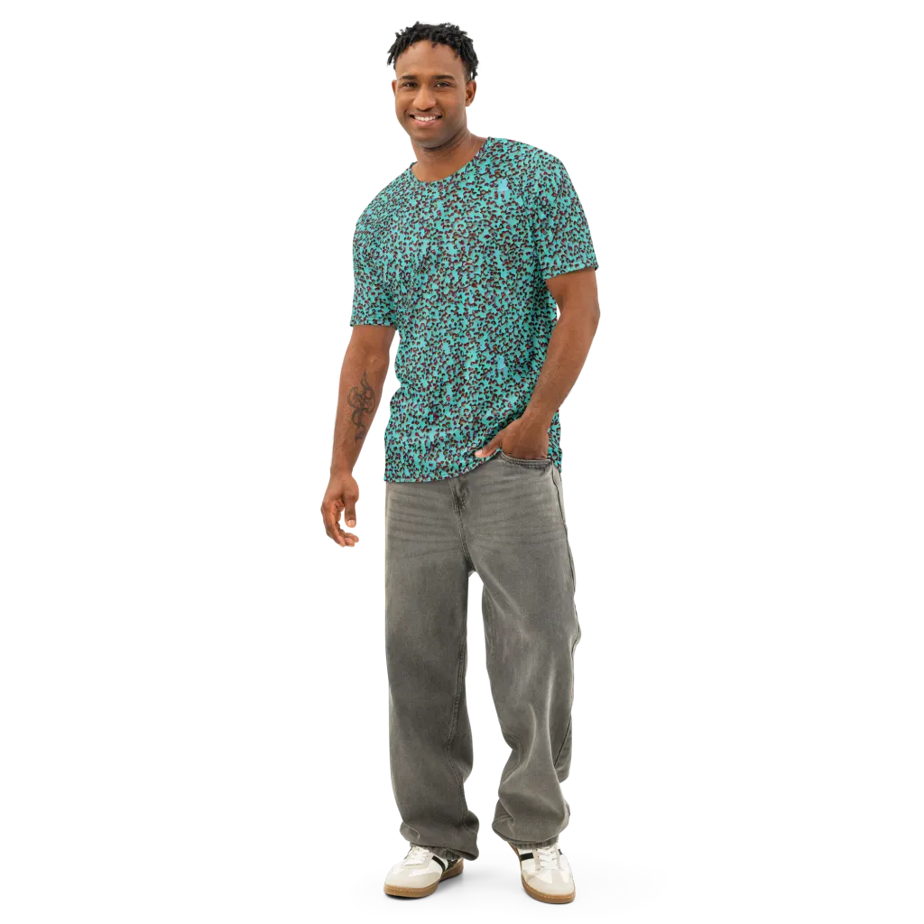 Neon Hide on Men's Cotton Crew Neck T-Shirt — Front