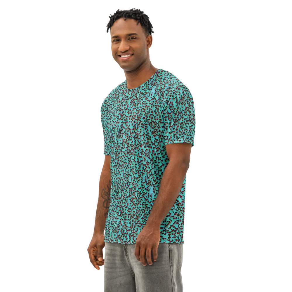 Neon Hide on Men's Cotton Crew Neck T-Shirt — Left Front
