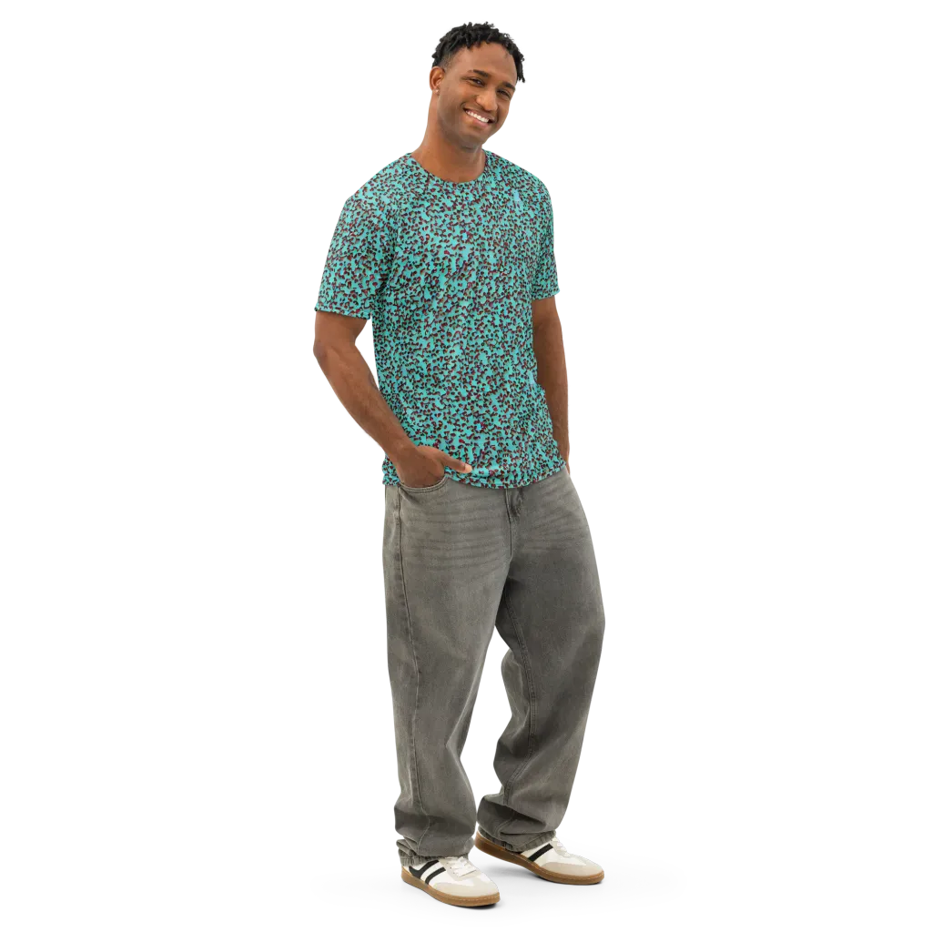 Neon Hide on Men's Cotton Crew Neck T-Shirt — Right Front