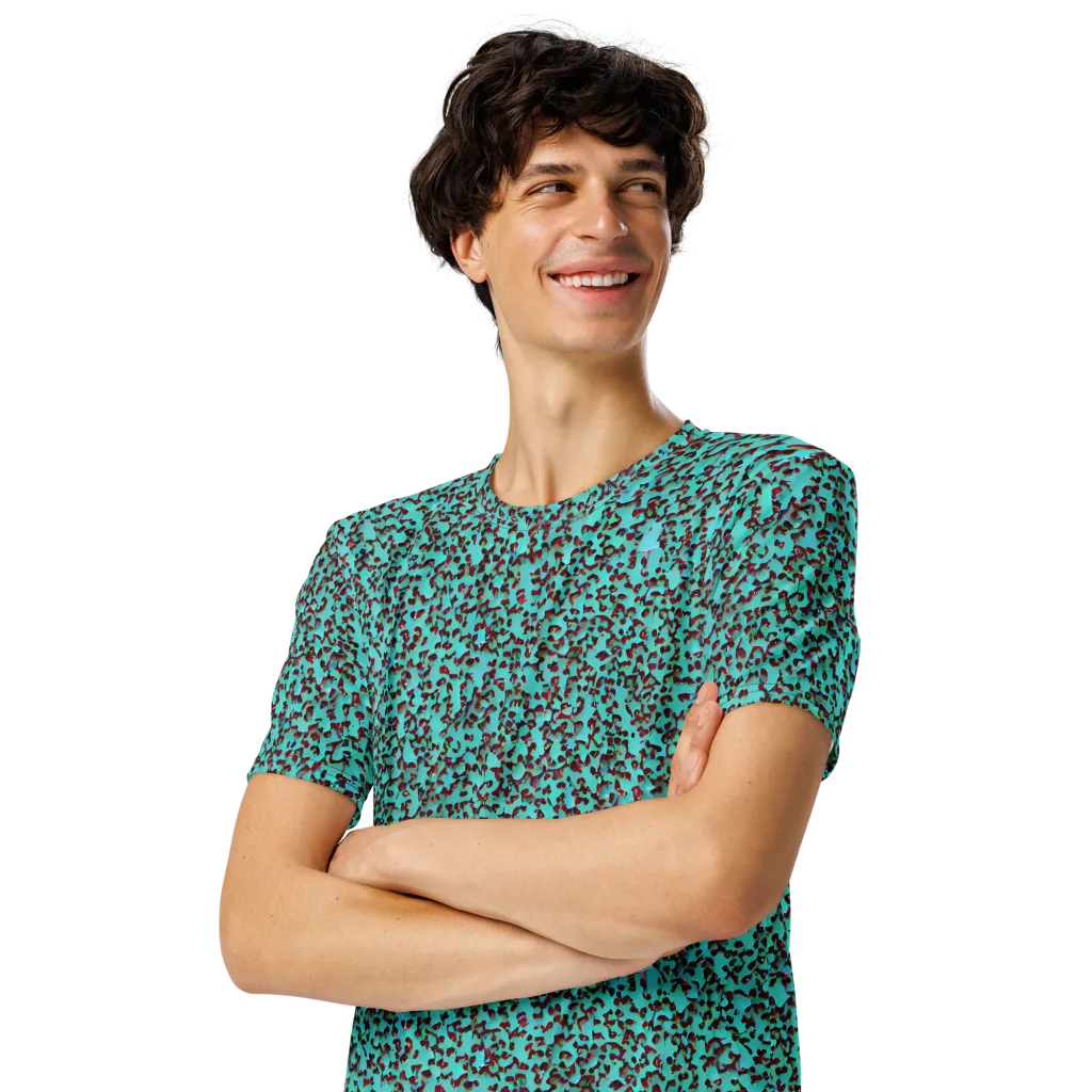 Neon Hide on Men's Crew Neck T-Shirt — Left Front