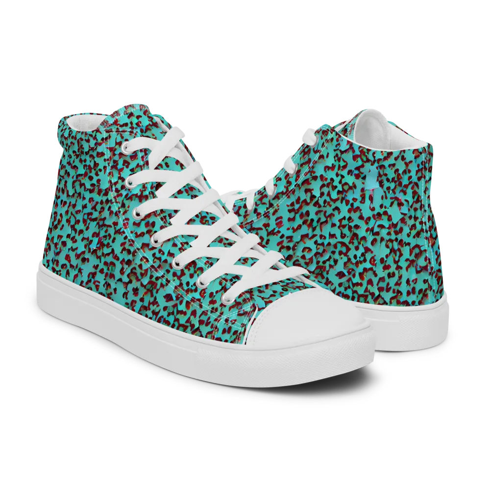 Neon Hide on Men's High Top Canvas Shoes — Right