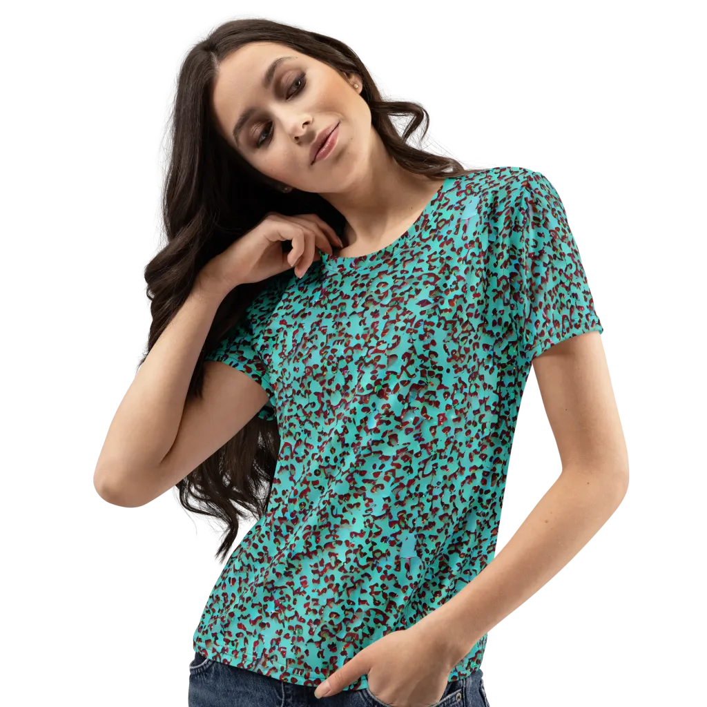 Neon Hide on Women's Crew Neck T-Shirt — Left Front