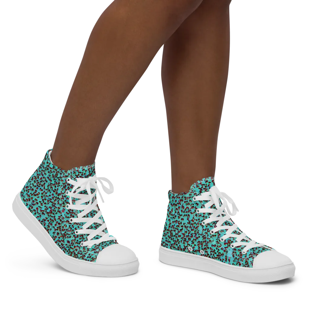 Neon Hide on Women's High Top Canvas Shoes — Right