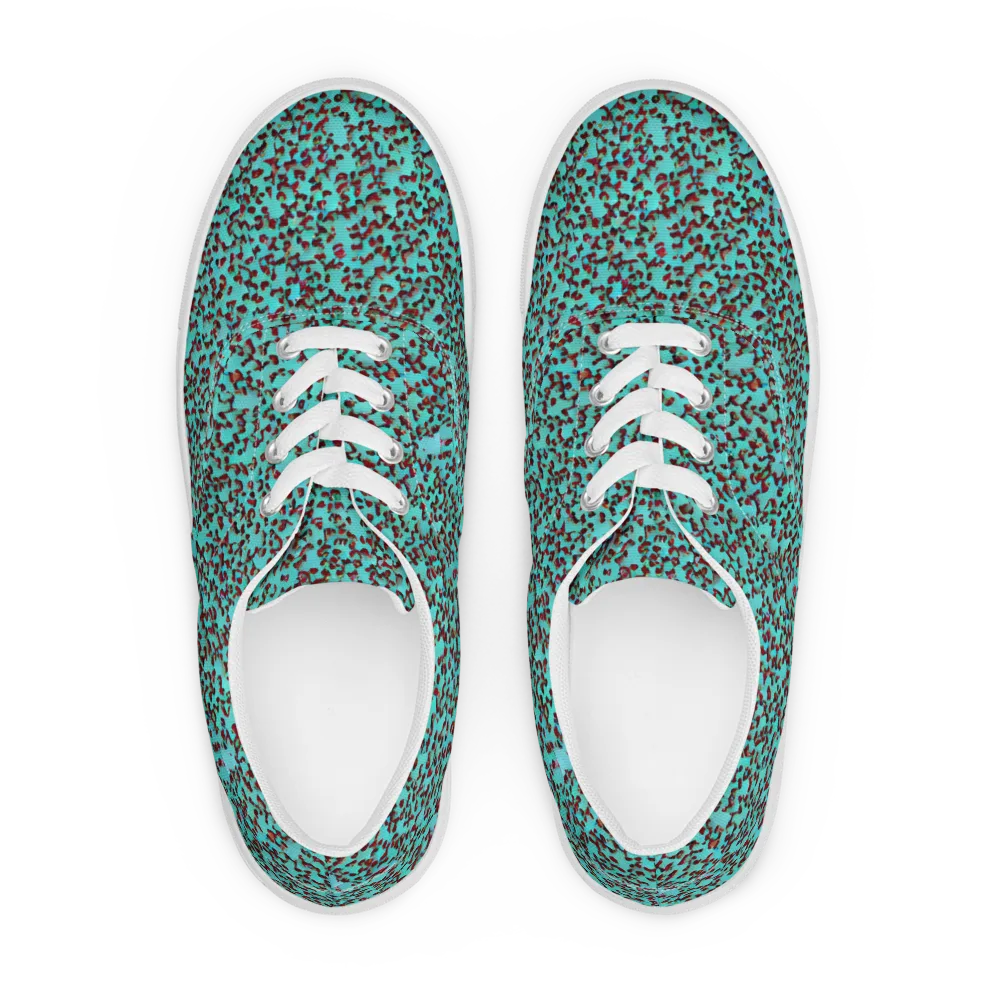 Neon Hide on Men's Lace-Up Canvas Shoes — Front