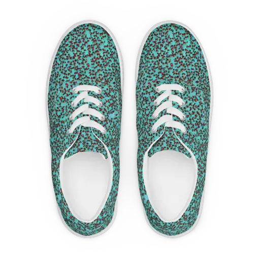 Neon Hide on a Men's Lace-Up Canvas Shoes