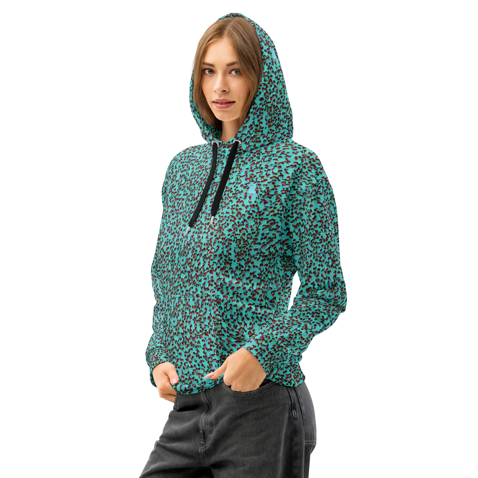 Neon Hide on Cotton Hoodie — Left Front