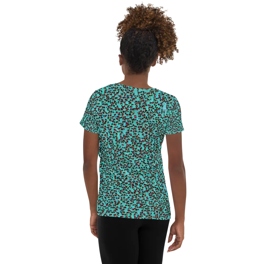 Neon Hide on Women's Athletic T-Shirt — Back