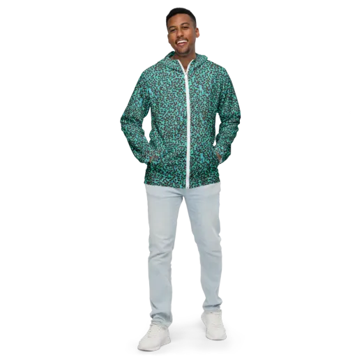 Neon Hide on a Men's Windbreaker