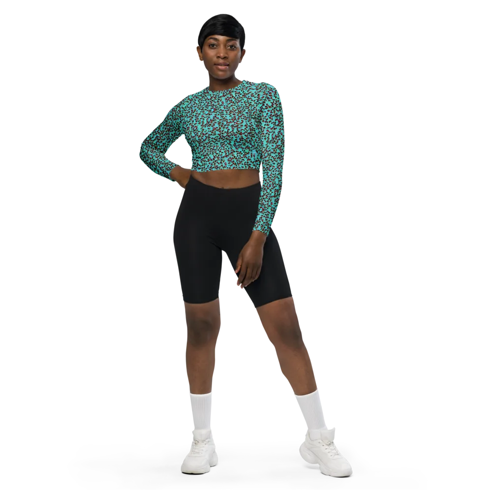 Neon Hide on Long Sleeve Crop Top — Front