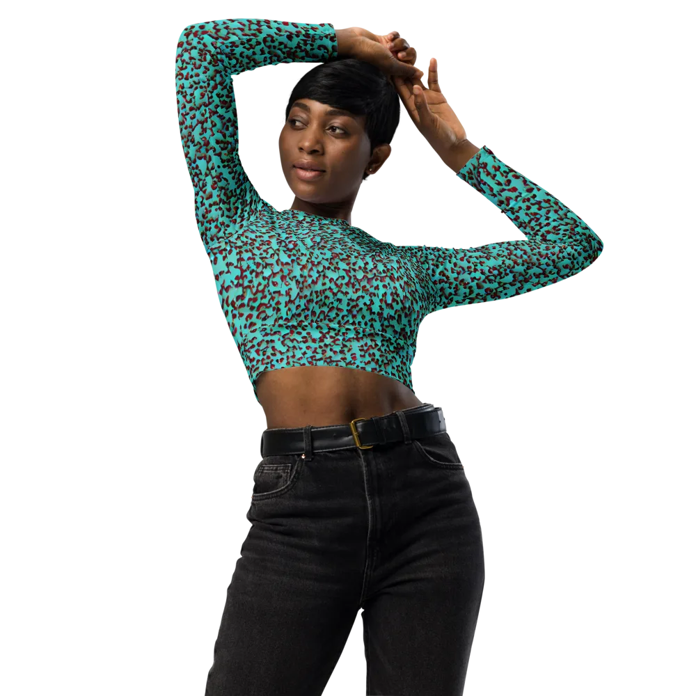 Neon Hide on Long Sleeve Crop Top — Front