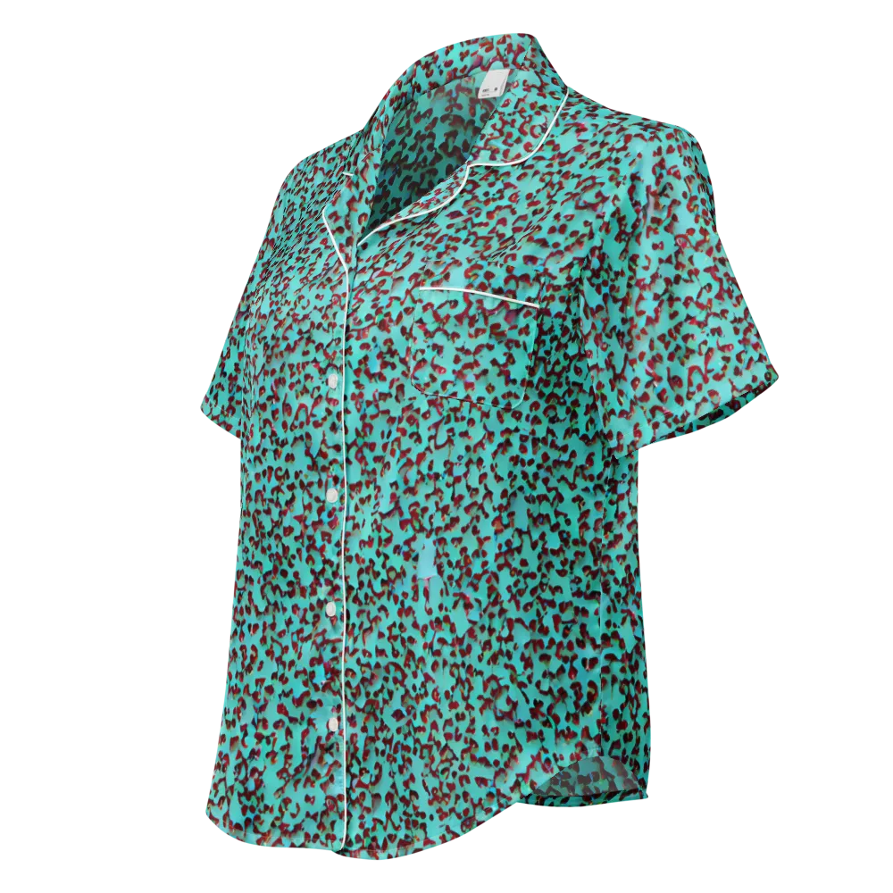 Neon Hide on Women's Short Sleeve Pajama Top — Left Front