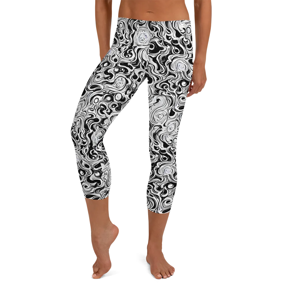Whorl Theory on Capri Leggings — Front