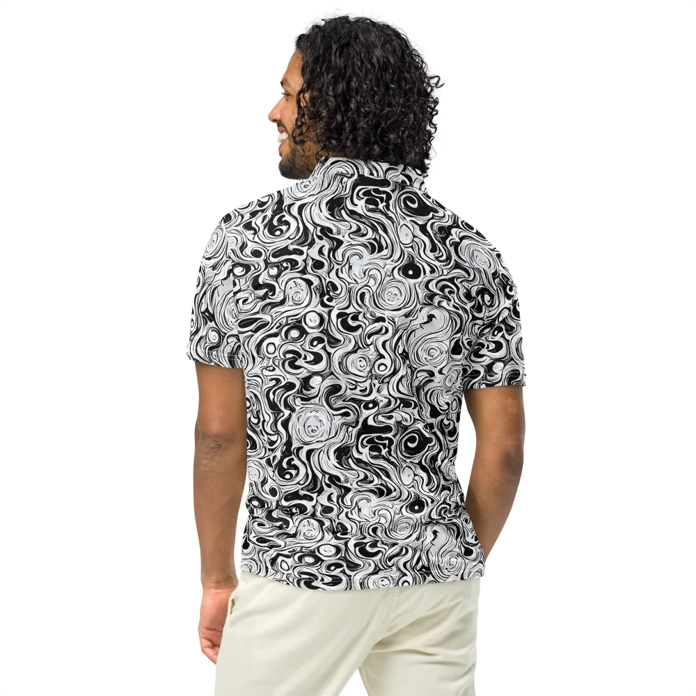 Whorl Theory on Men's Slim Fit Polo Shirt — Back