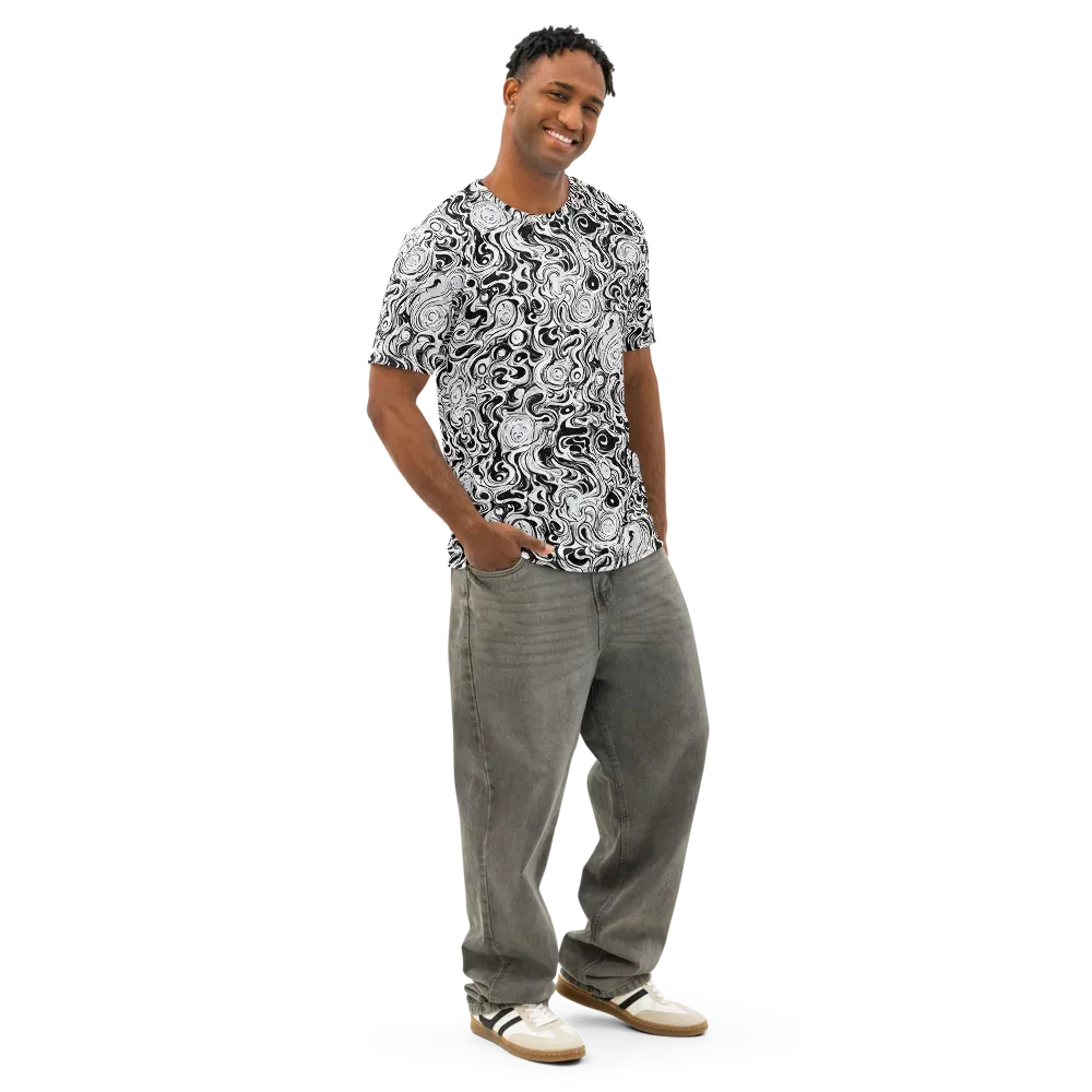 Whorl Theory on Men's Cotton Crew Neck T-Shirt — Right Front