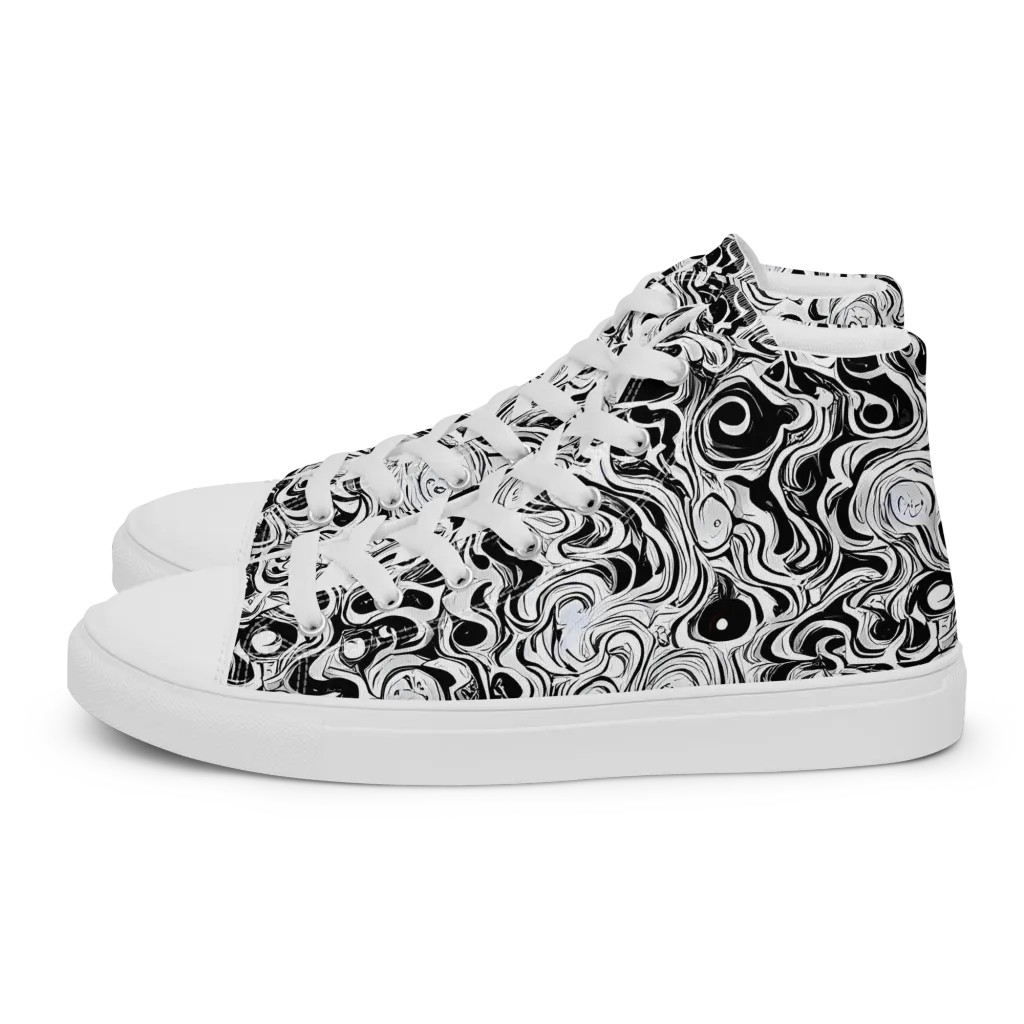 Whorl Theory on Men's High Top Canvas Shoes — Left