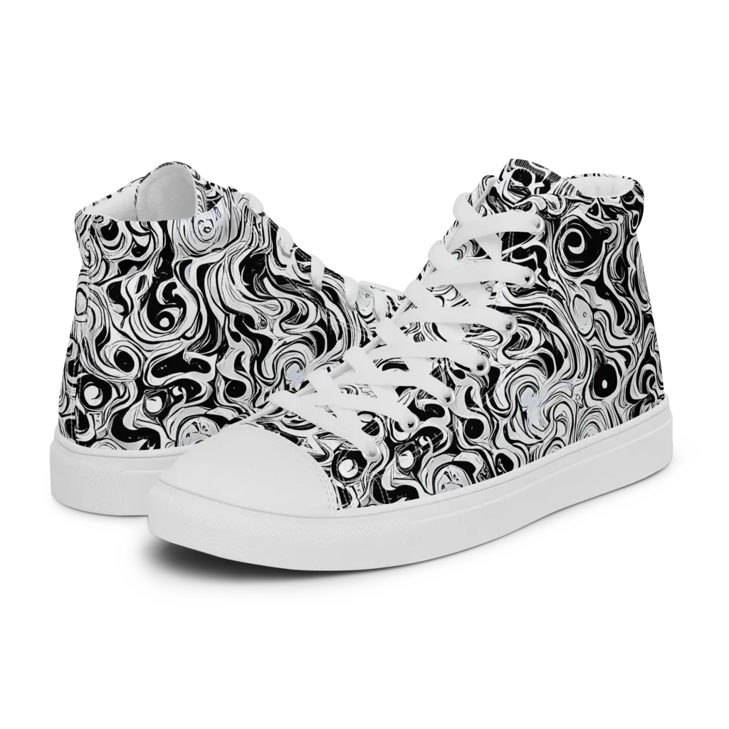 Whorl Theory on Men's High Top Canvas Shoes — Left