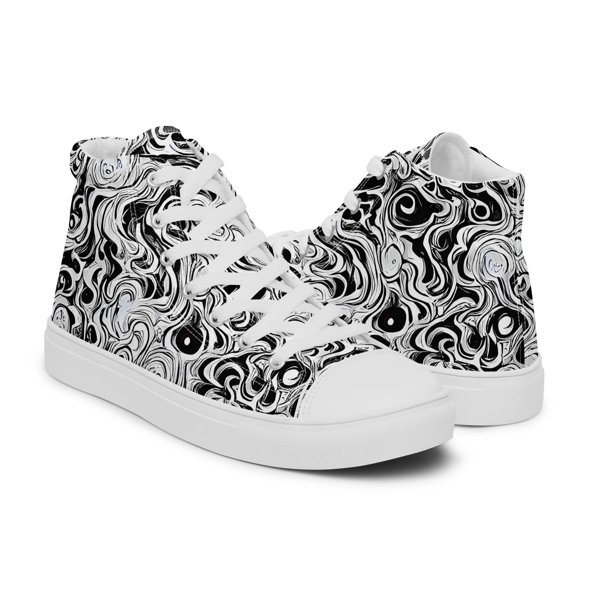 Whorl Theory on Men's High Top Canvas Shoes — Right