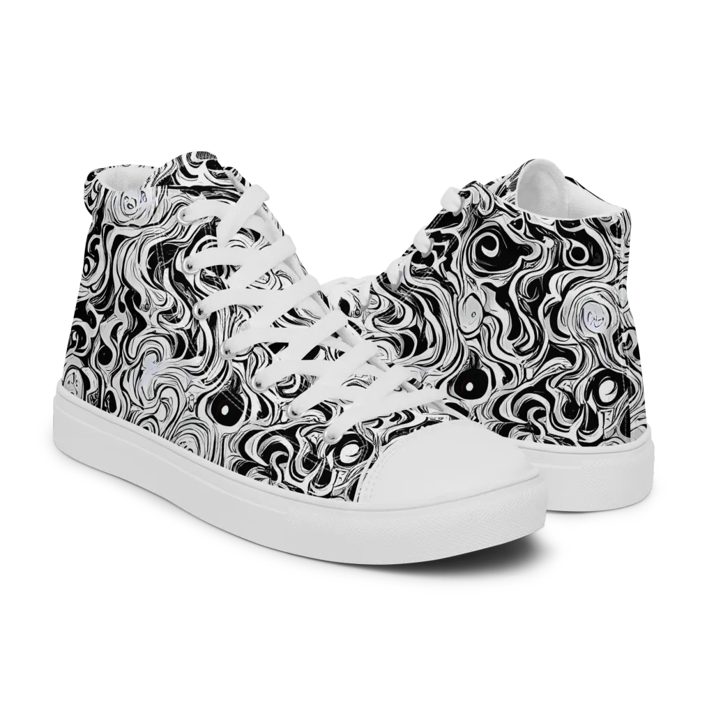 Whorl Theory on Men's High Top Canvas Shoes — Right