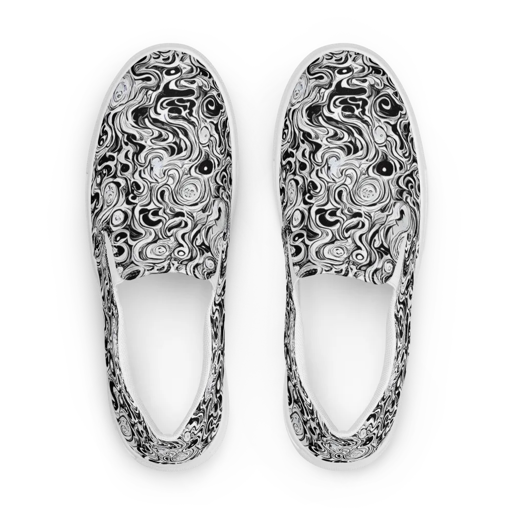 Whorl Theory on Men's Slip-On Canvas Shoes — Front