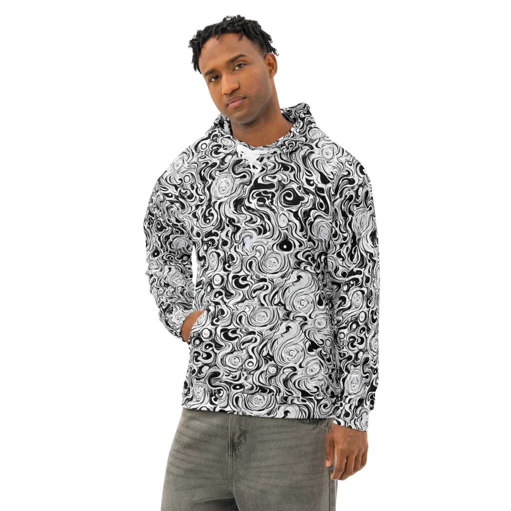 Whorl Theory on Cotton Hoodie — Left Front