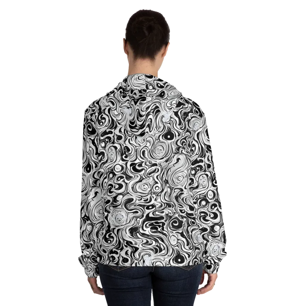 Whorl Theory on Women's Full-Zip Hoodie — Back On Person