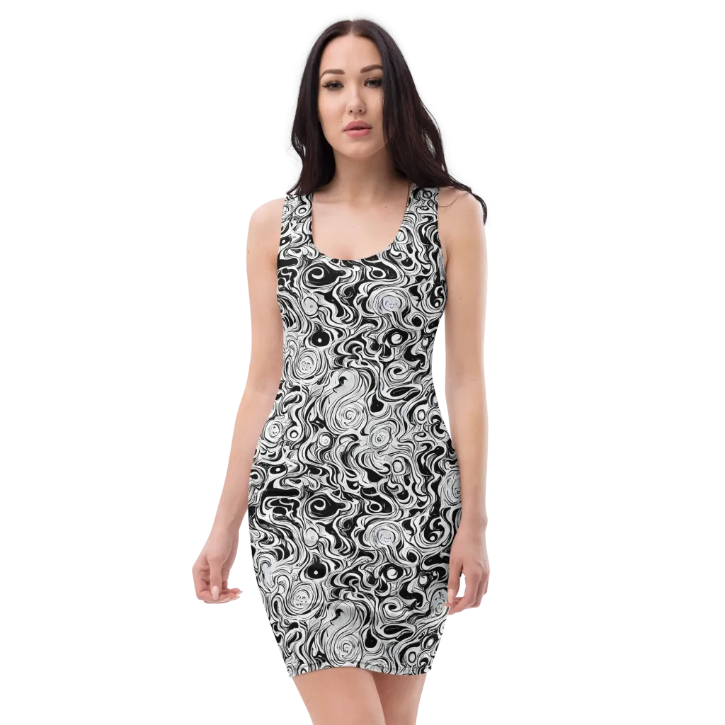 Whorl Theory on Bodycon Dress — Front