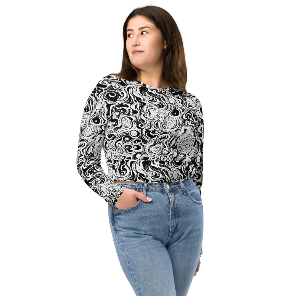 Whorl Theory on Long Sleeve Crop Top — Front