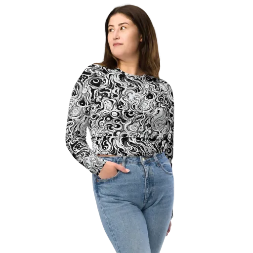 Whorl Theory on a Long Sleeve Crop Top