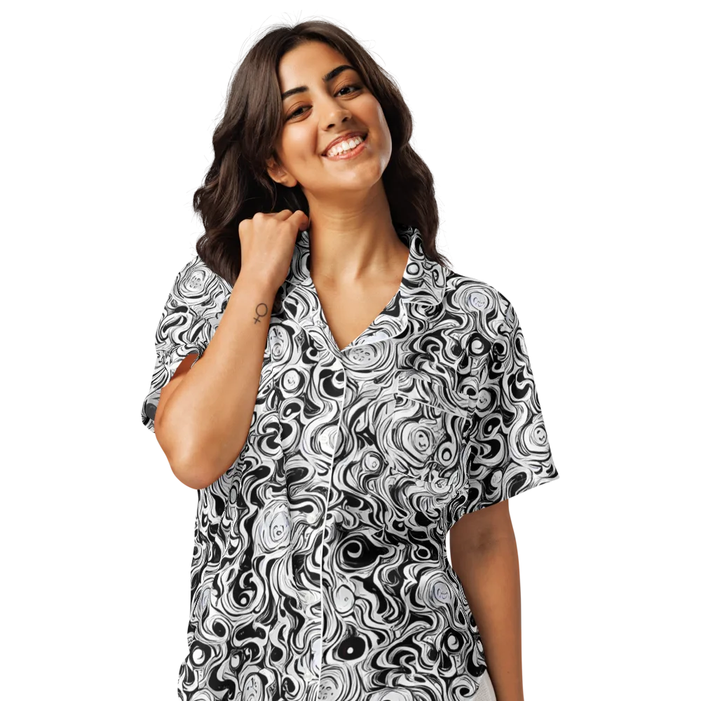 Whorl Theory on Women's Short Sleeve Pajama Top — Front